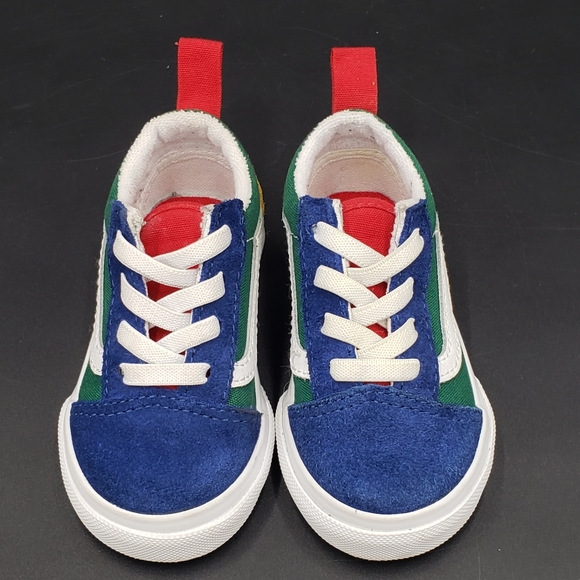 Vans Old Skool Color-Blocked Suede and Canvas Sneakers Toddlers Size 5 - Picture 4 of 10